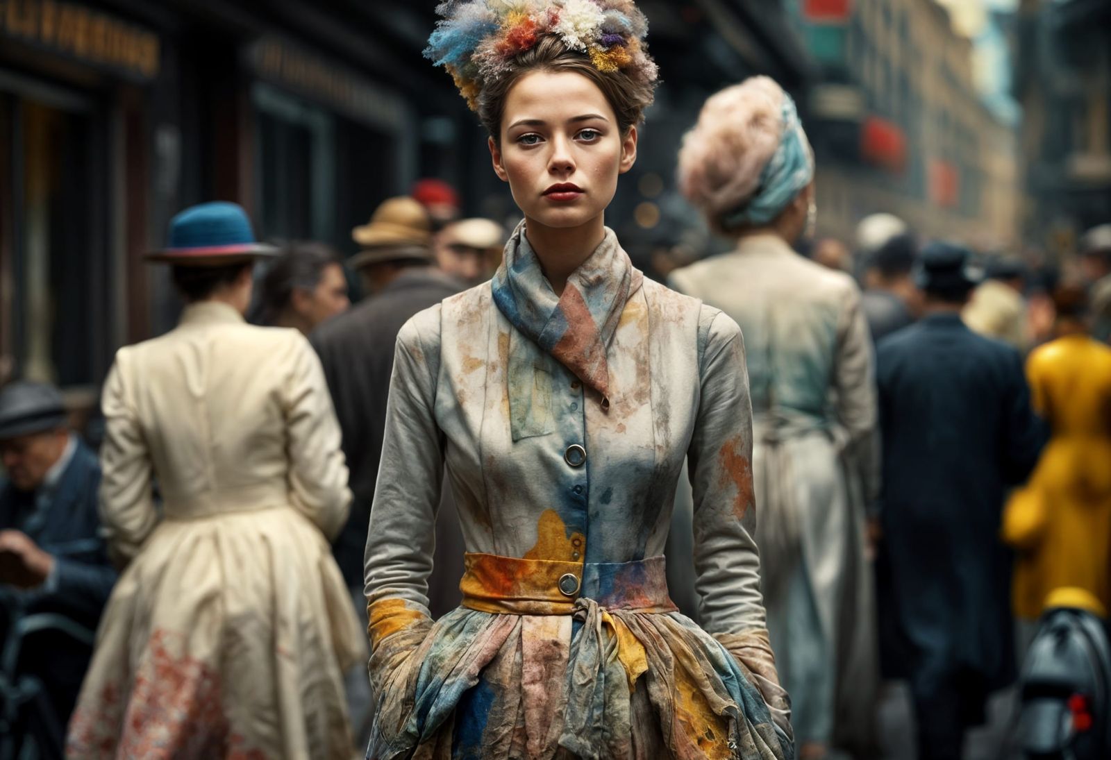 Polychromatic Abstract Cityscape in Matte Painting Style