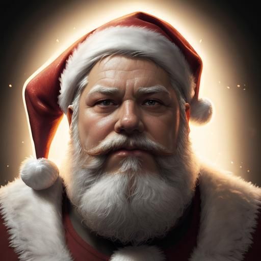 Santa Claus Portrait in Hyperdetailed Style