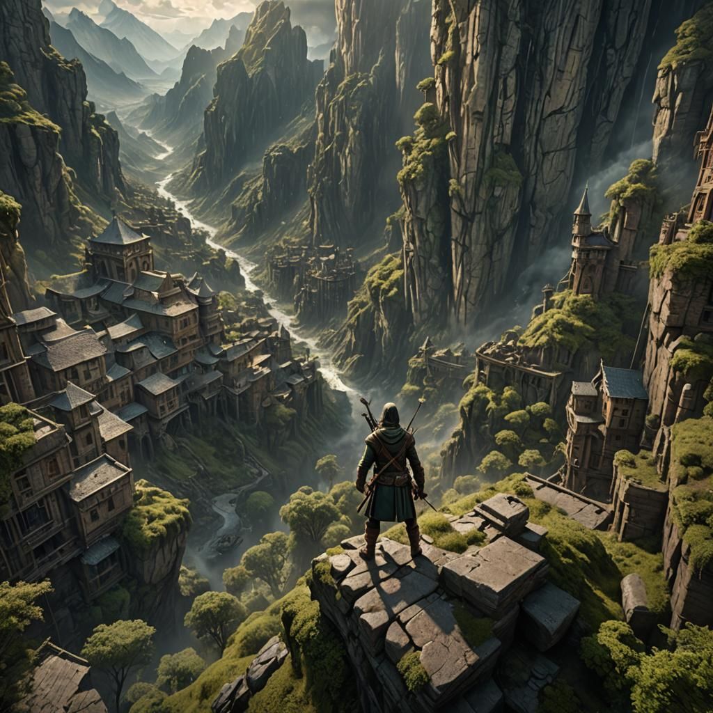 Epic Rogue Archer in a Digital Matte Painting