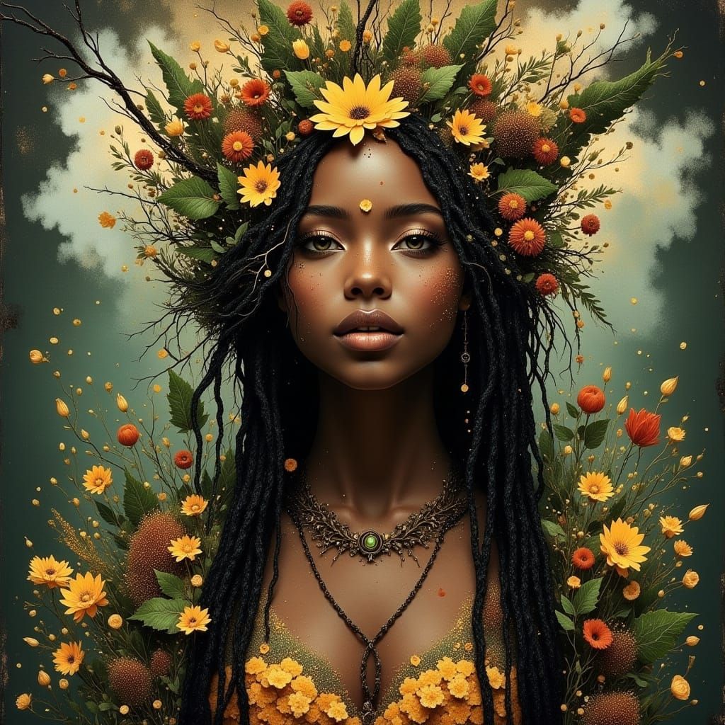 Beautiful Earth Goddess in Enchanted Forest, Hyperrealistic ...