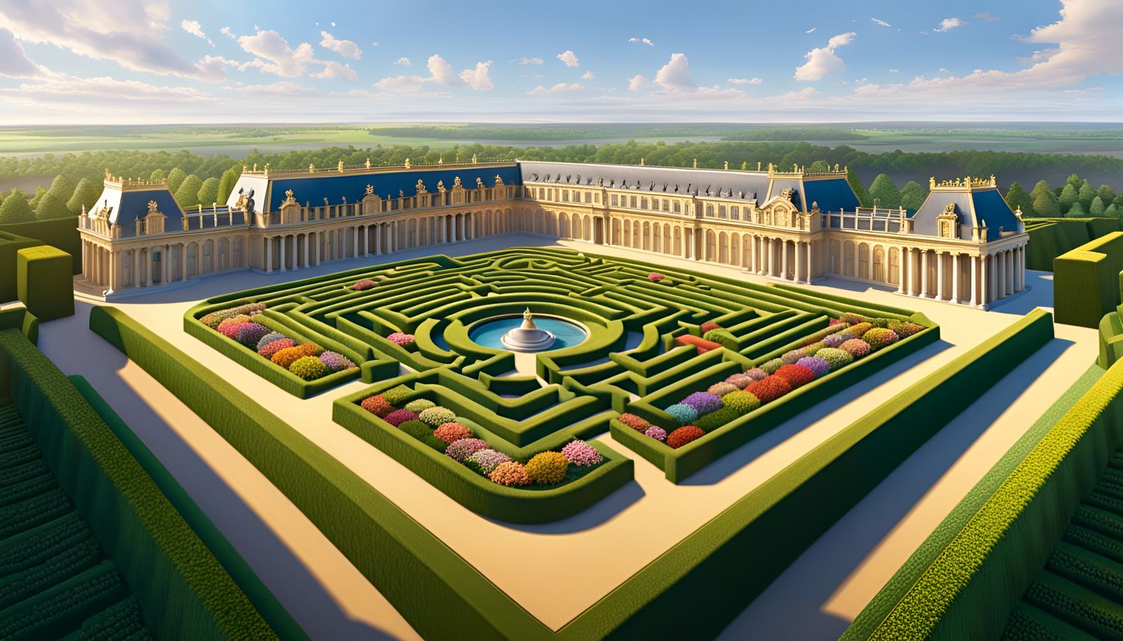 A beautiful maze for visitors at the castle