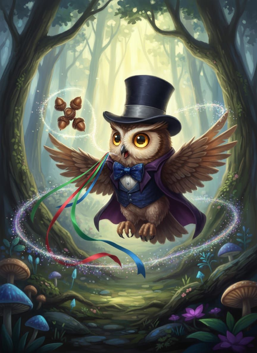 Magical Owl Hoooodini Performs Forest Tricks