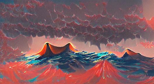 Surreal Ocean Landscape with Tornado in 4K 3D
