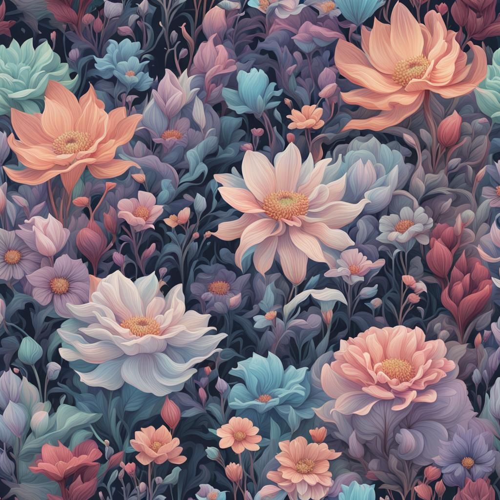 Seamless Floral Pattern in Pastel Colors