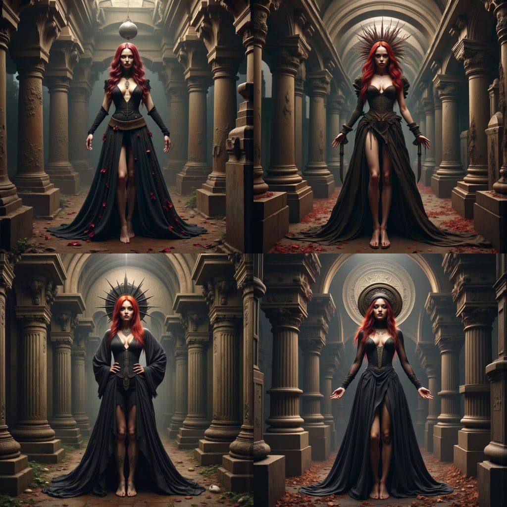 Gothic Faerie Witch Summons Spirits in Cemetery