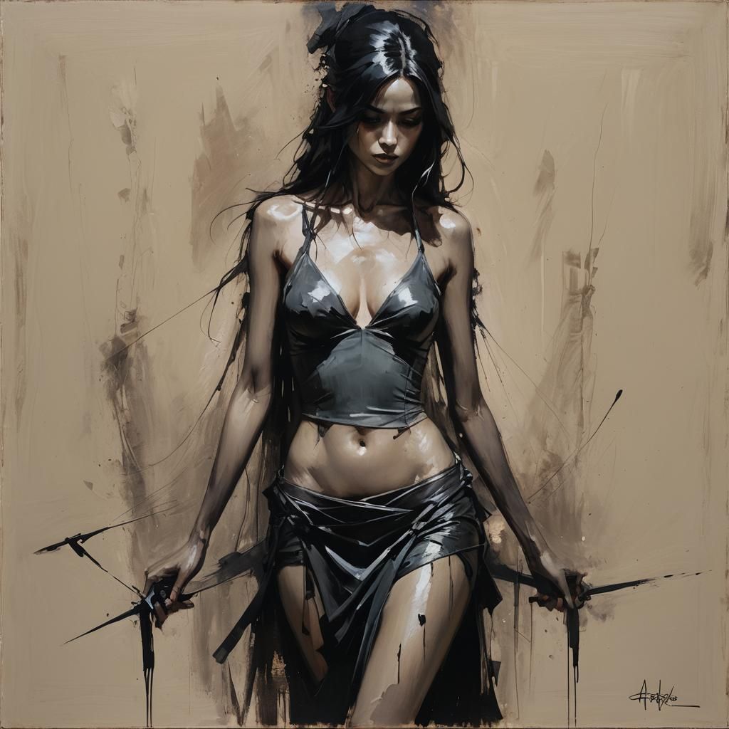 Intense Grimdark Figure in Asencio Style