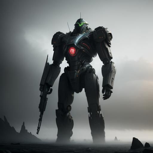 Futuristic Mech in Sci-Fi Digital Matte Painting