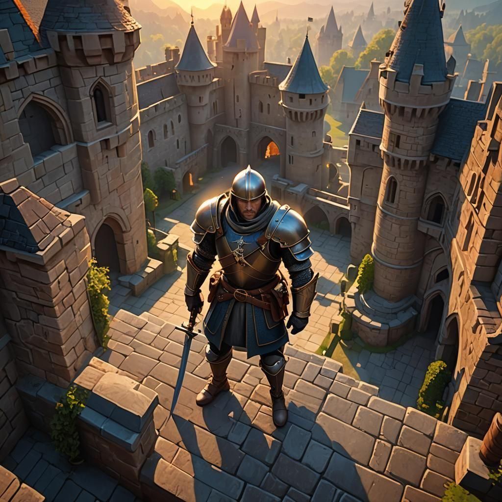 Anglo Soldier Prepares for Siege in Cartoon Style