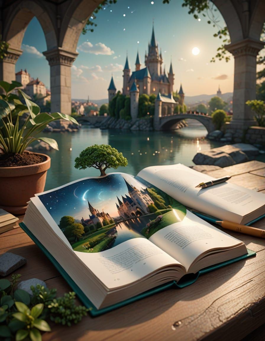 Surreal Castle Temple Book Cover in Elegant Minimalist Style