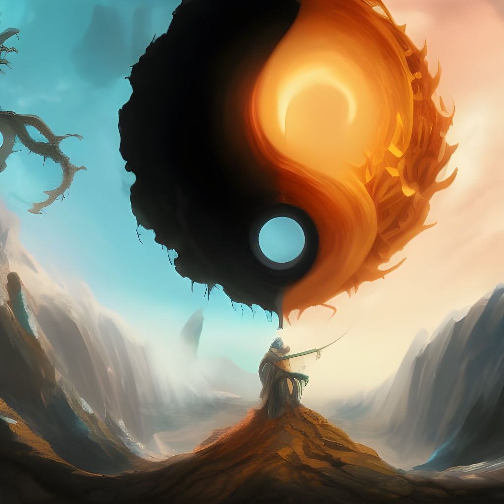 Life and Death Yin-Yang in Detailed Digital Art