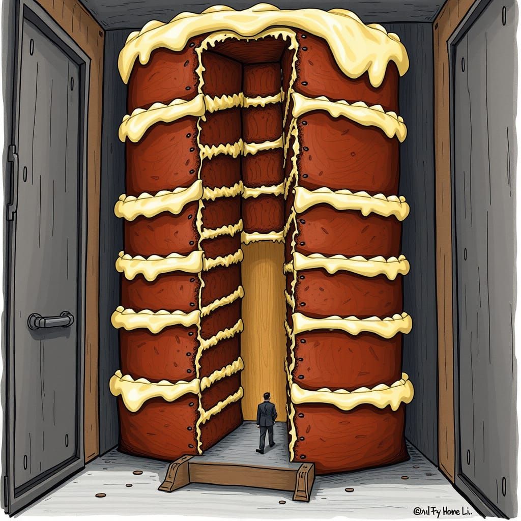 Cake-Shaped Condo in New Orleans, Hand-Drawn Style