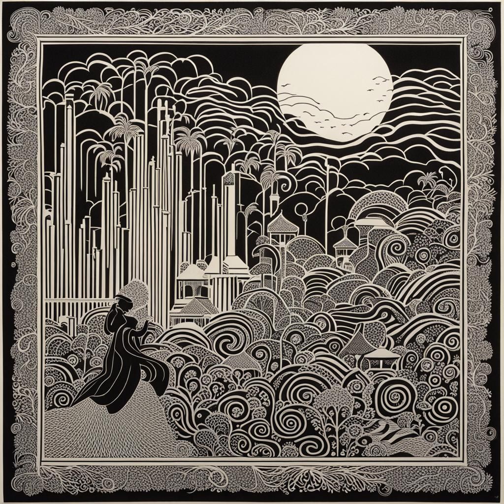 Vintage Travel Poster of Tropical Island