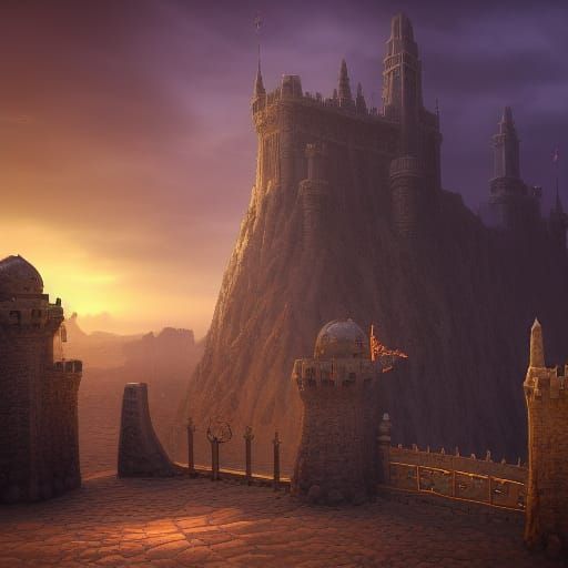 Intricate Sandcastle with Towers: Fantasy Concept Art