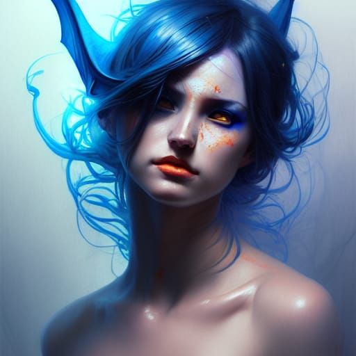 Dark Succubus Portrait in Hyperrealistic Style