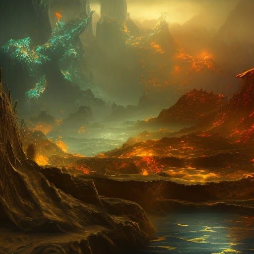 Elemental Forces in Detailed Fantasy Art