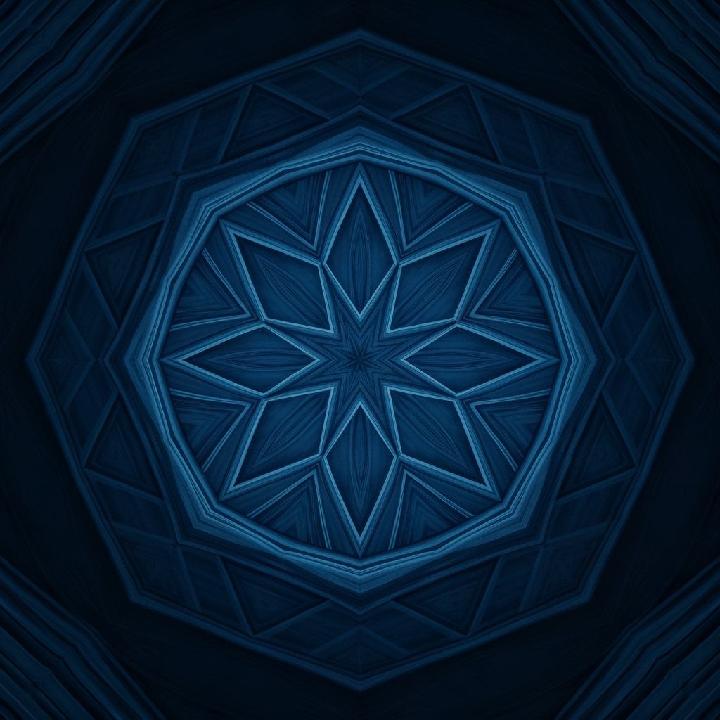 Blue Christmas Starburst Pattern in Dark Nautical Style
