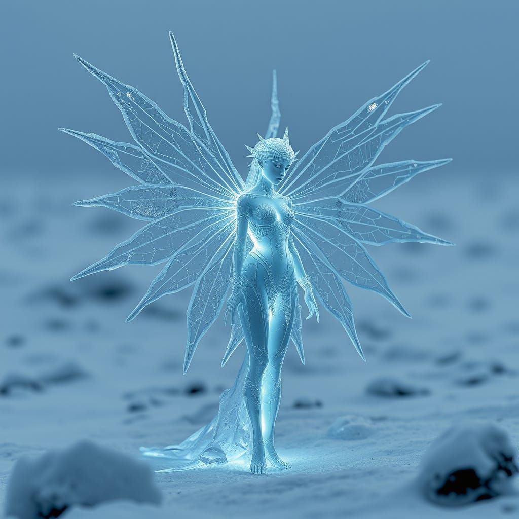 Crystal Ice Fairy in a Wasteland
