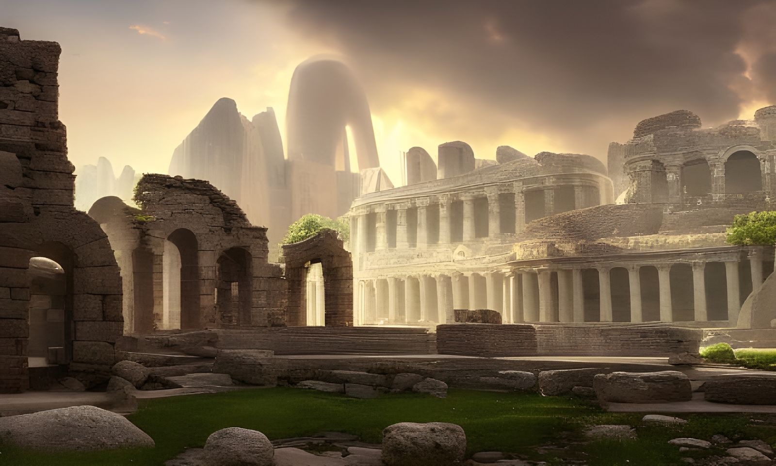 Photorealistic Roman Ruins in Detailed 16K