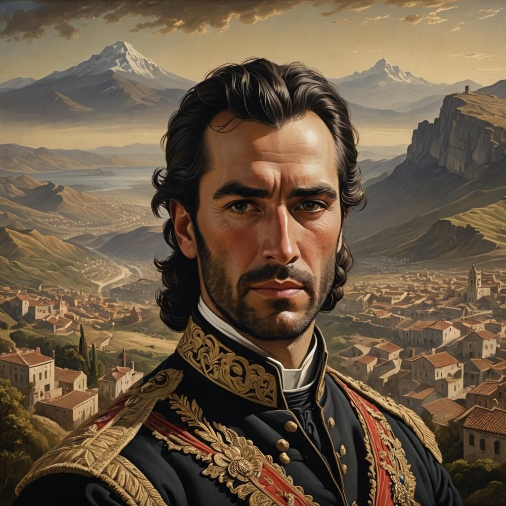 Chilean Romantic Realism Portrait of a Man in 1835 Attire