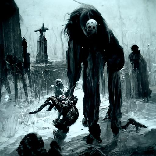 Nightmarish Horror Scene in Doré Style