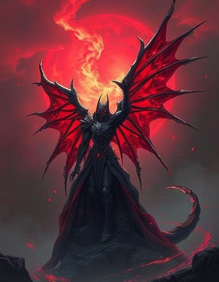 Death Talon Roaring in Mystical Forest: Gothic Oil Painting