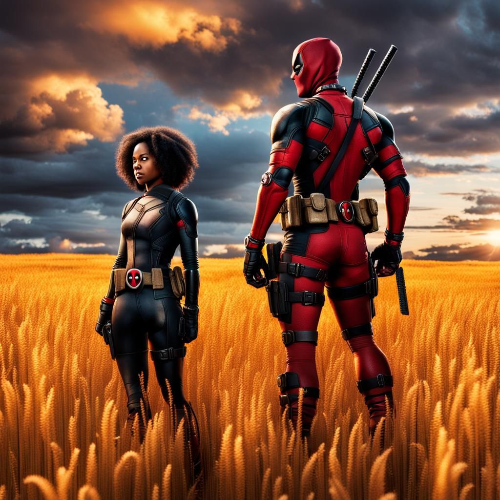 Deadpool and Monica Rambeau at Sunset