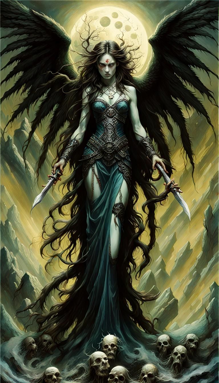 Nightmarish Angel in Dark Fantasy Style
