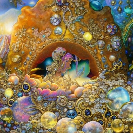 Glowing Sunken Treasure Chest in Fairytale Style