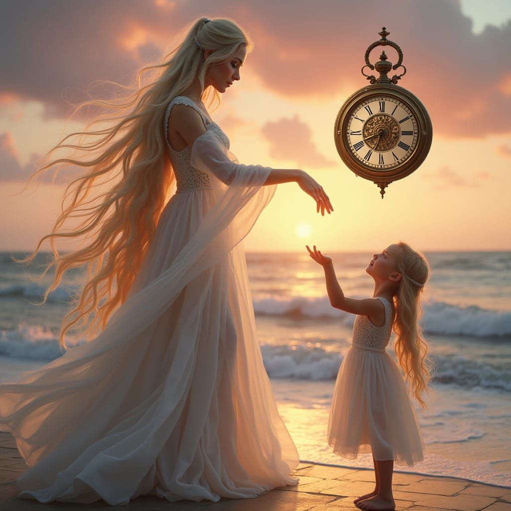 Ethereal Goddess Tries to Catch Escaping Time