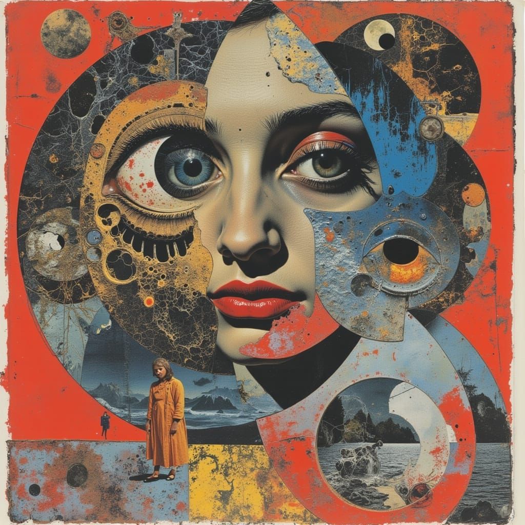 Vivid Time Eater in Surreal Watercolor