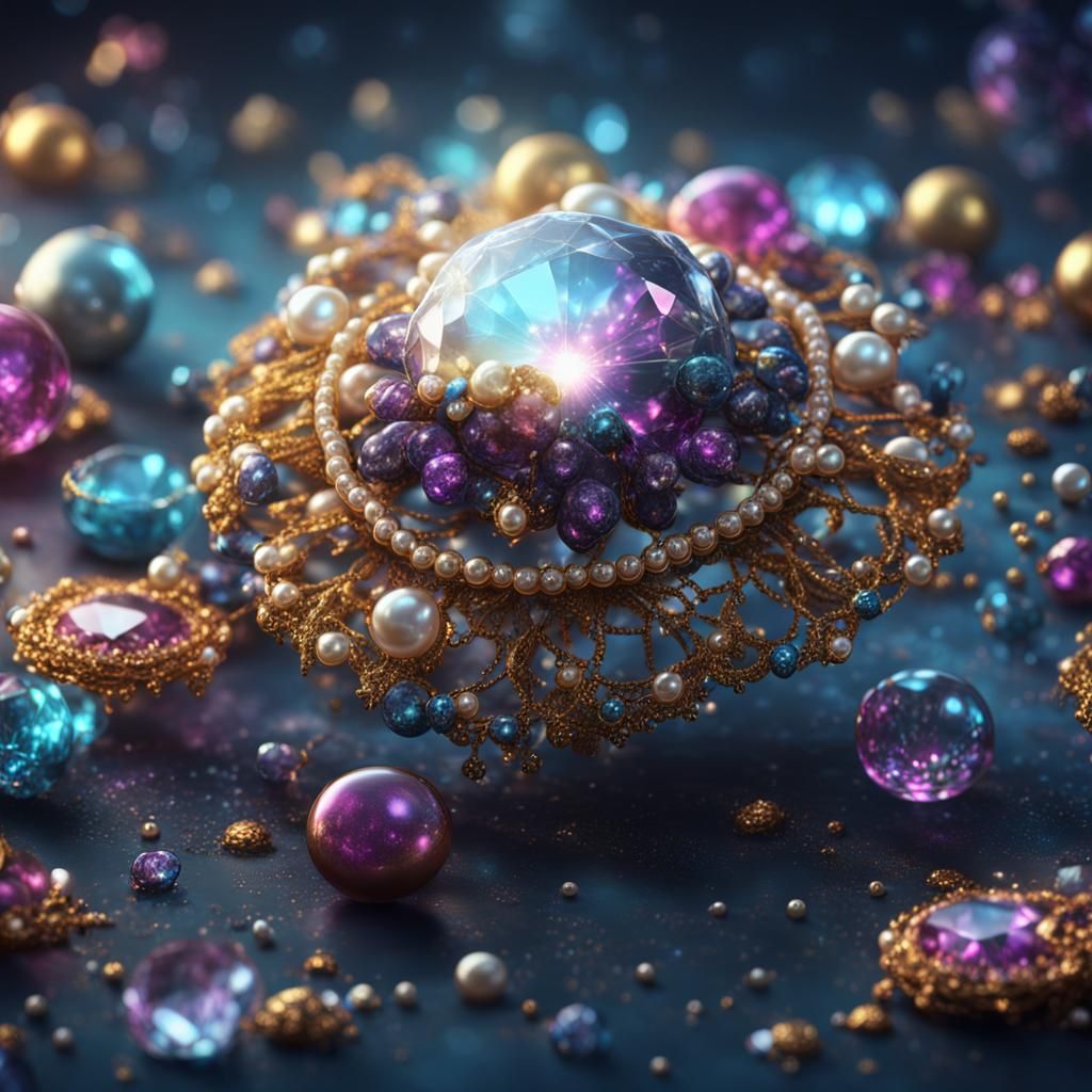 Sparkling Diamonds and Pearls Fantasy Concept Art