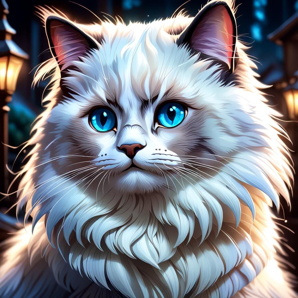 Blue Eyed Chibi Ragdoll Cat