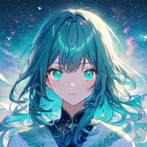 Pastel Anime Portrait of a Lady in a School Uniform Under a...