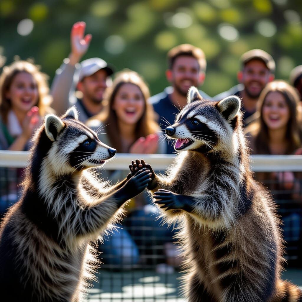 Raccoons Play Tennis: An Ace is Served