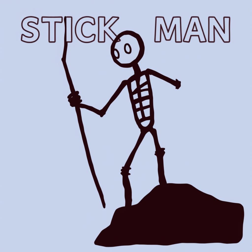 Minimalist Stick Figure Character