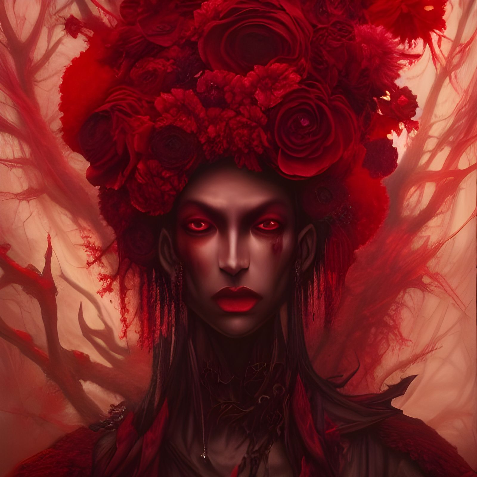 Eldritch Warlock in Ominous Forest, Fantasy Art