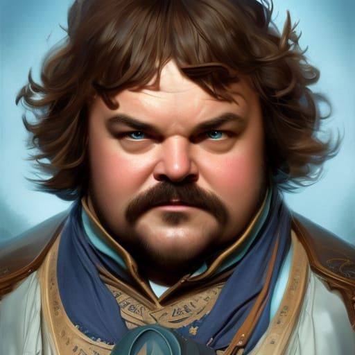Jack Black as D&D Bard: Detailed Portrait