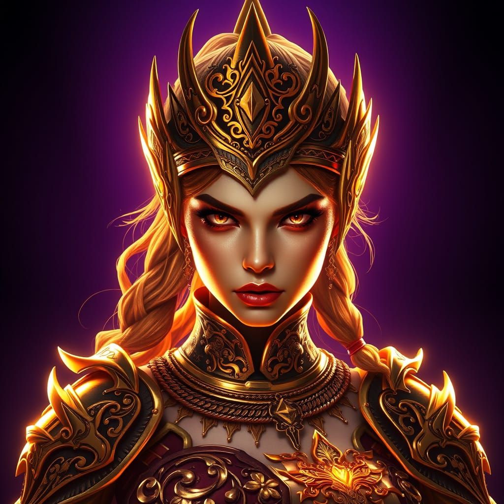 Regal Warrior Princess in Luxurious Armor