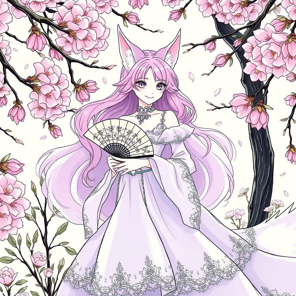 Whimsical Ballgown Beauty in Art Nouveau Style