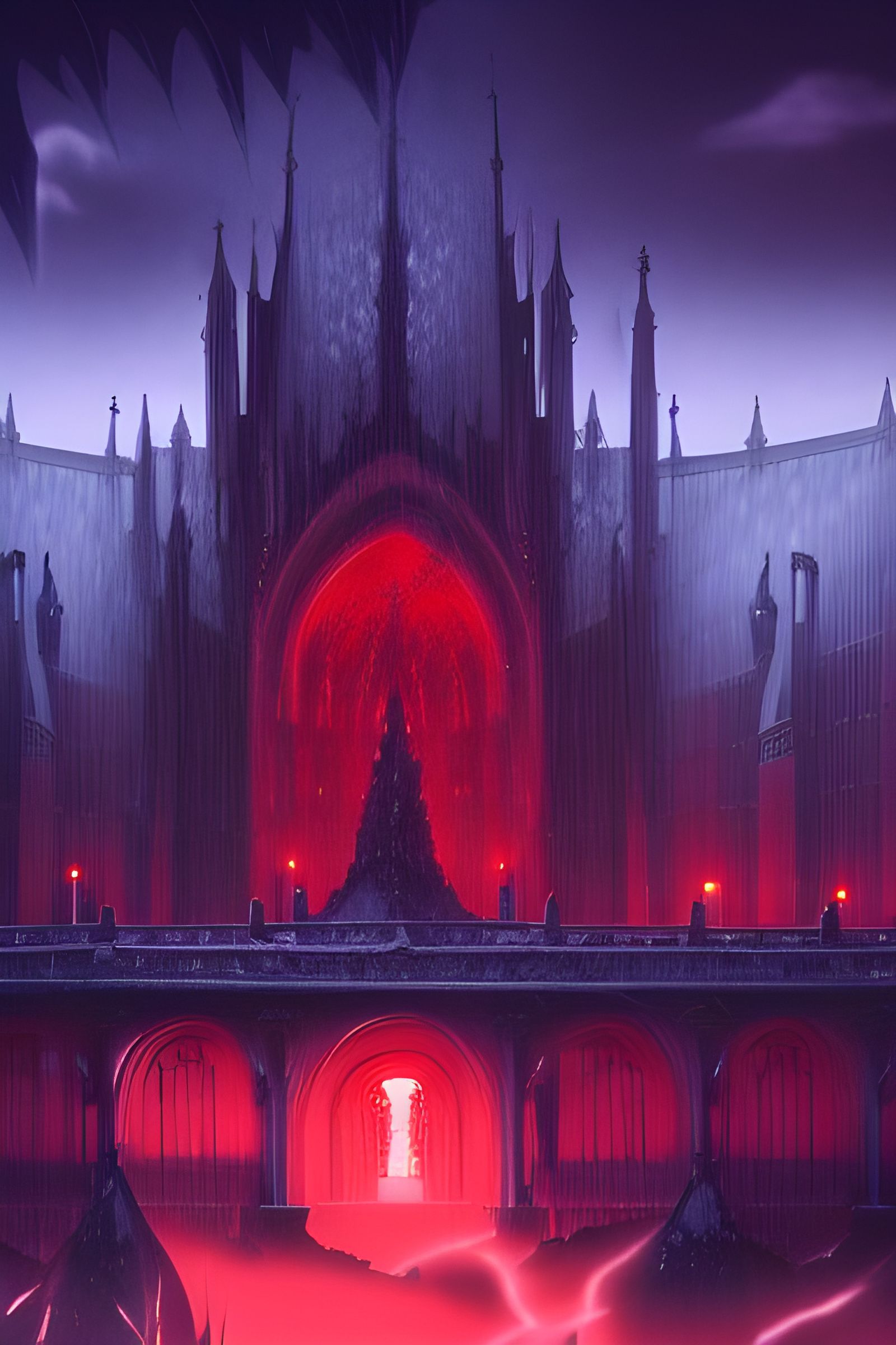 Anime Vampire Cathedral in Ghibli Style