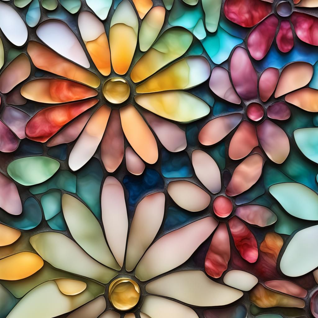 Junk Journal Background, 3d  Shapes Mosaic Alcohol Ink, Dais...