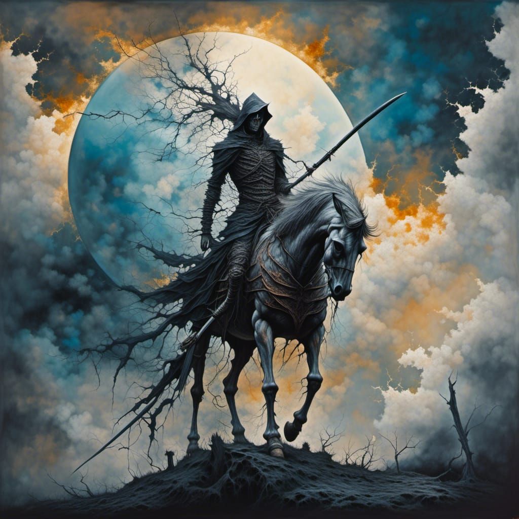 Undead Swordsman: A Cosmic Cubist Masterpiece