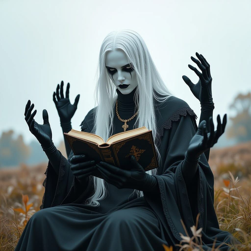 Eurynomous: Calming Death Demon in Autumn Landscape