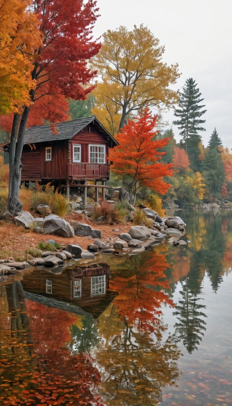Autumn Lake Reflection: A Picturesque Landscape