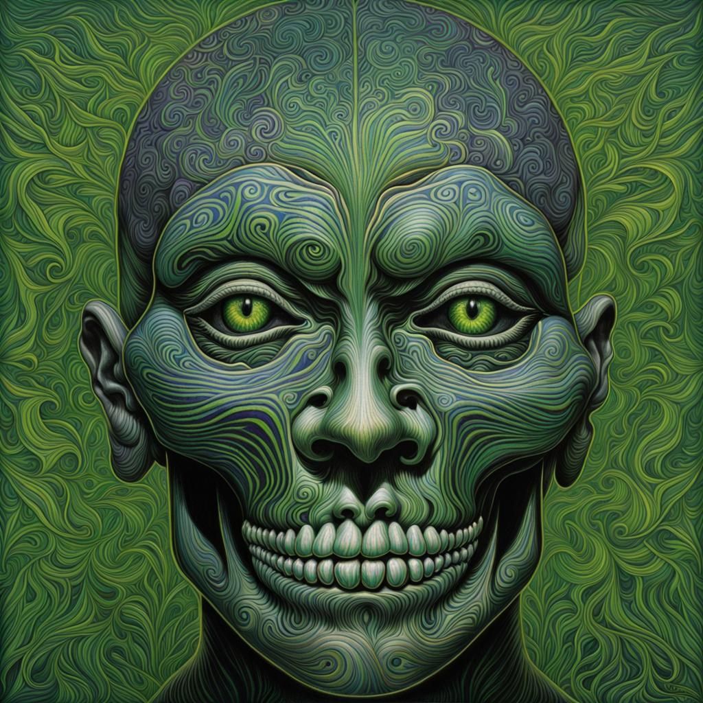 Solitary Figure in Prismatic Holographic Style