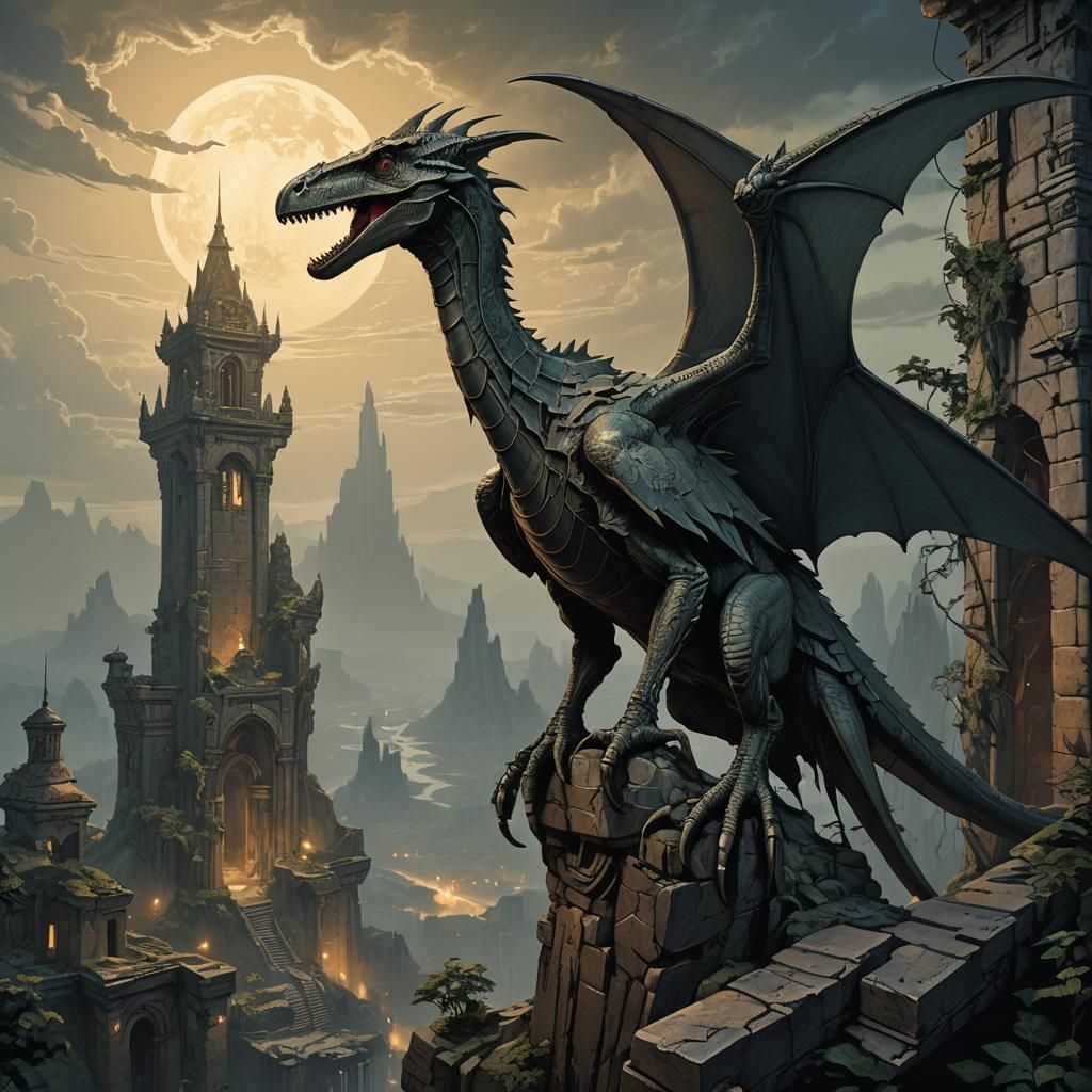 Pterosaur Trex Hybrid Art Nouveau Concept