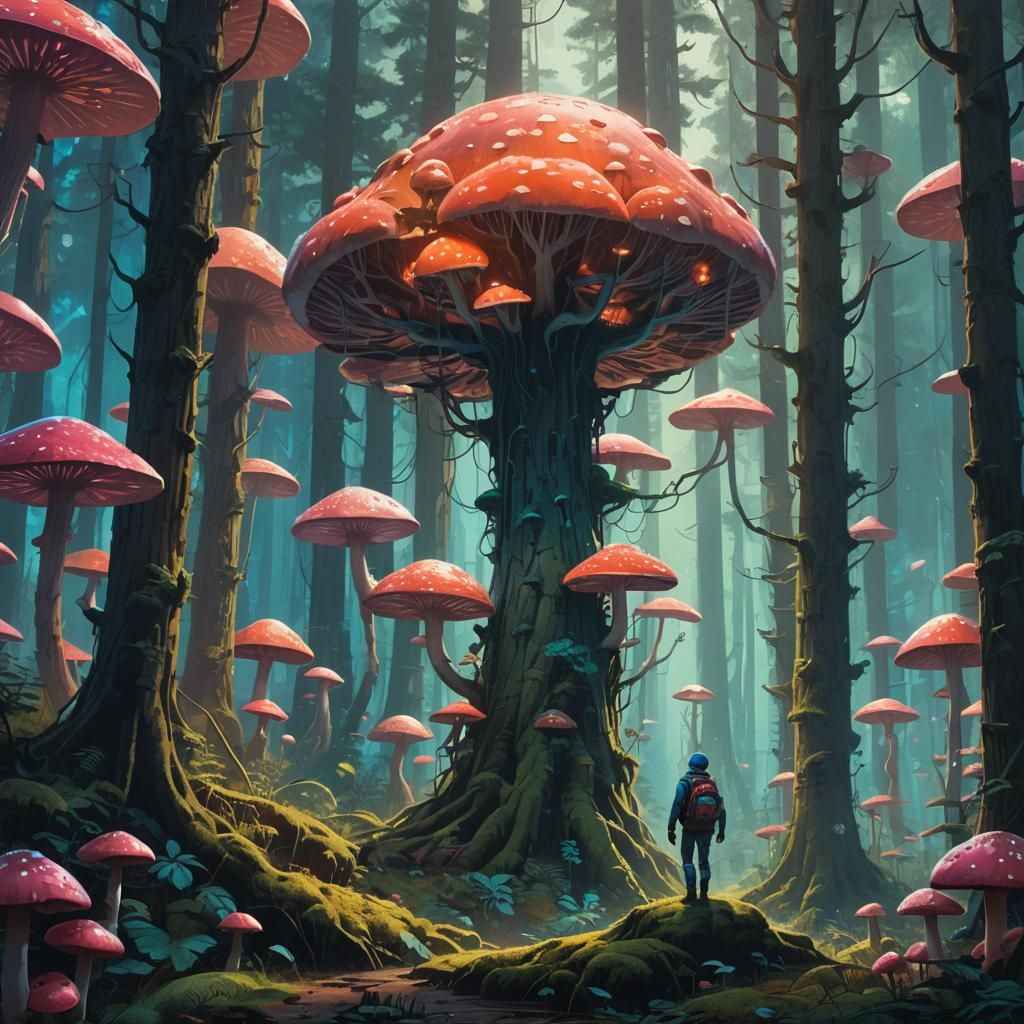 Mystical Forest: Vibrant Fantasy Concept Art