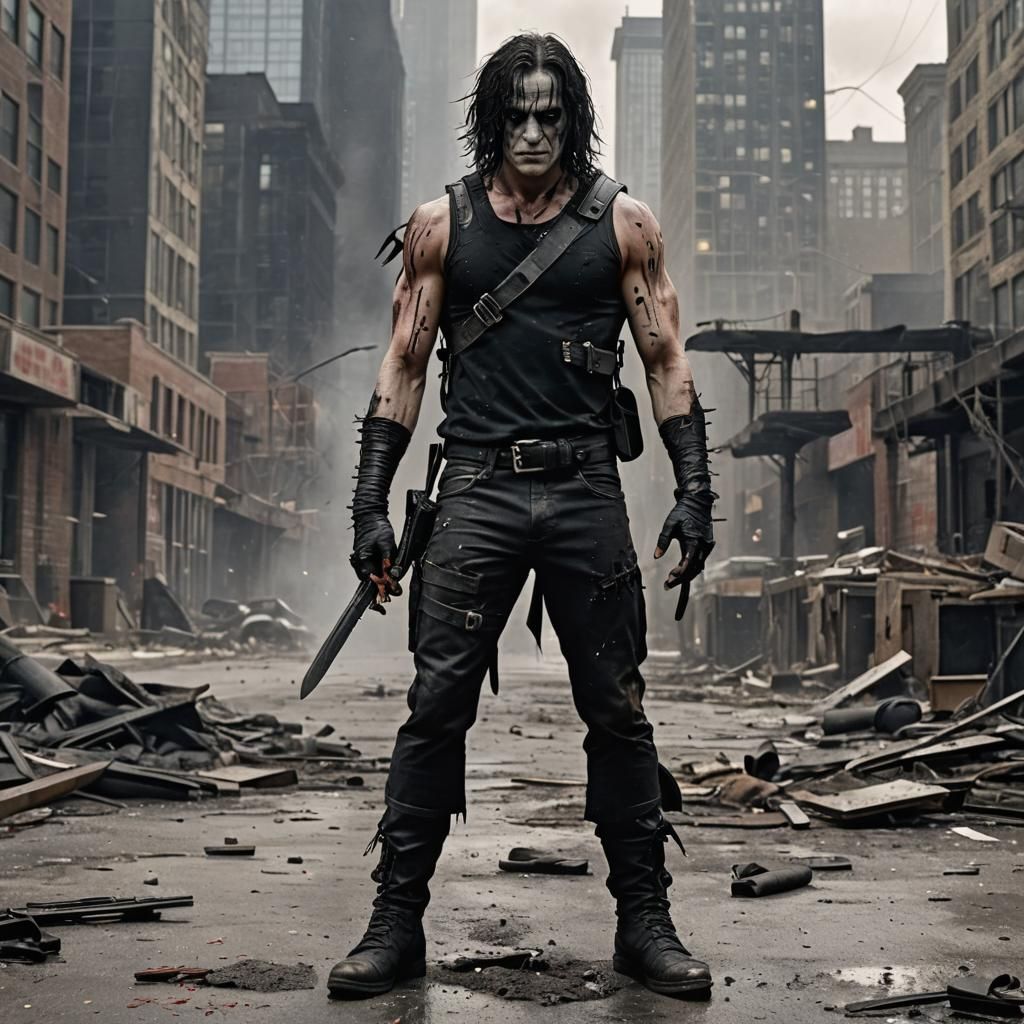 Post-Apocalyptic Crow in Chicago Slum