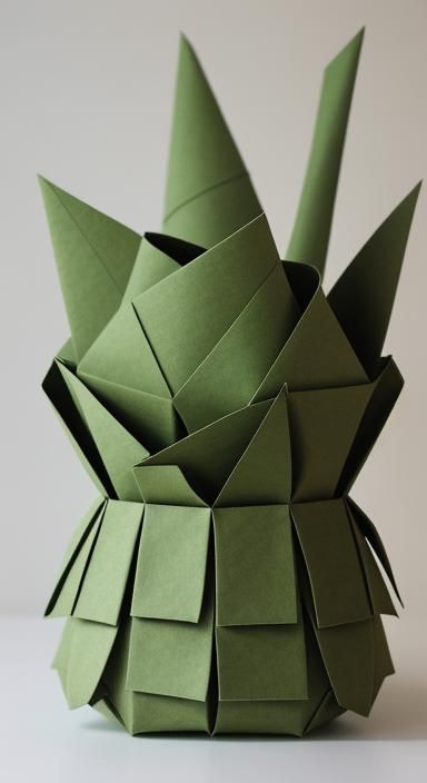 Cute Cartoon Master of Knit in Origami Style