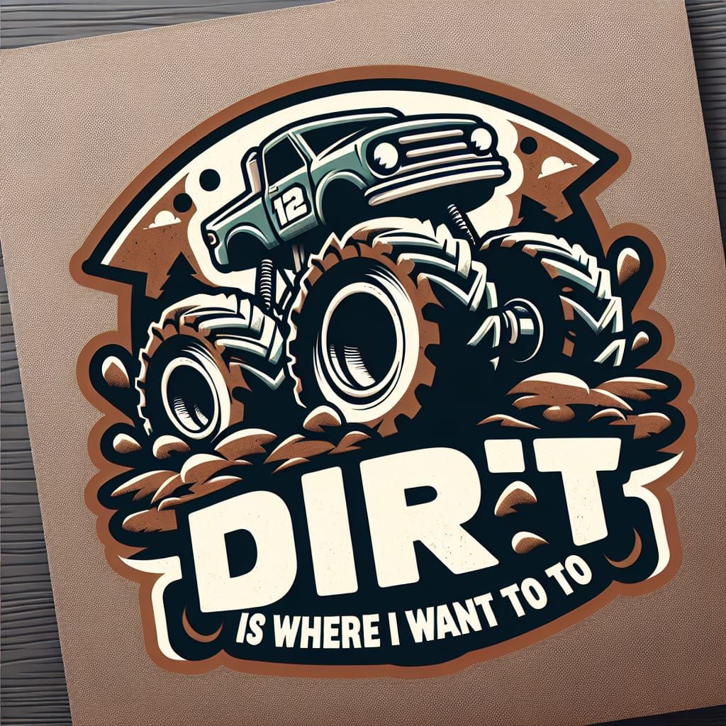 Cartoon Monster Truck Logo for Kids' Off-Roading Adventures